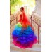 Оригинальное цветное свадебное платье из органзы